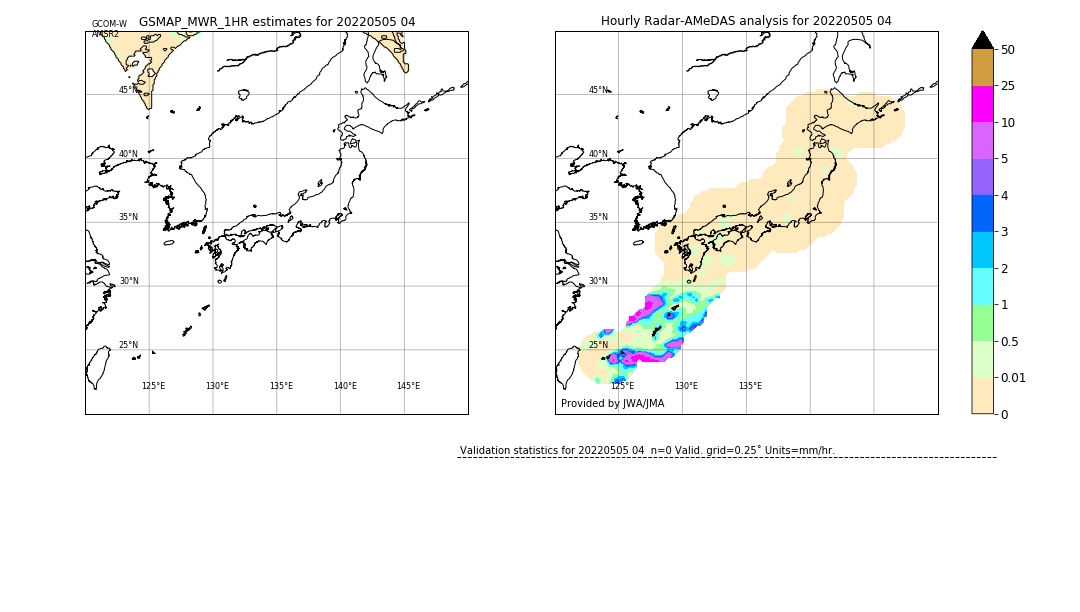 GSMaP MWR validation image. 2022/05/05 04