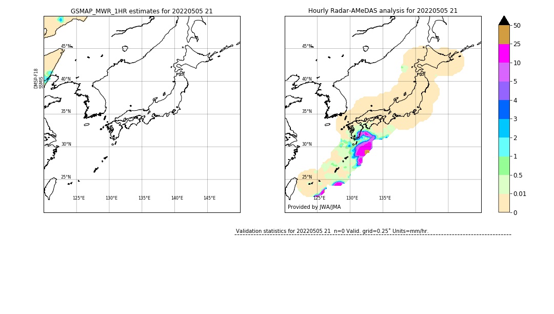 GSMaP MWR validation image. 2022/05/05 21