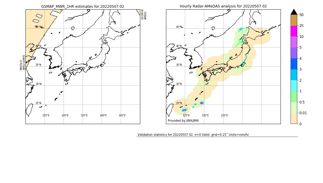 GSMaP MWR validation image. 2022/05/07 02