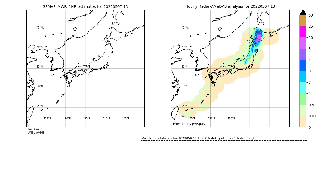 GSMaP MWR validation image. 2022/05/07 13