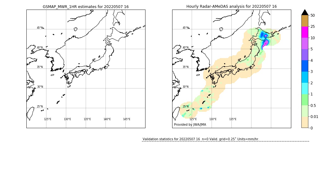 GSMaP MWR validation image. 2022/05/07 16