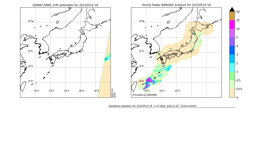 GSMaP MWR validation image. 2022/05/14 18