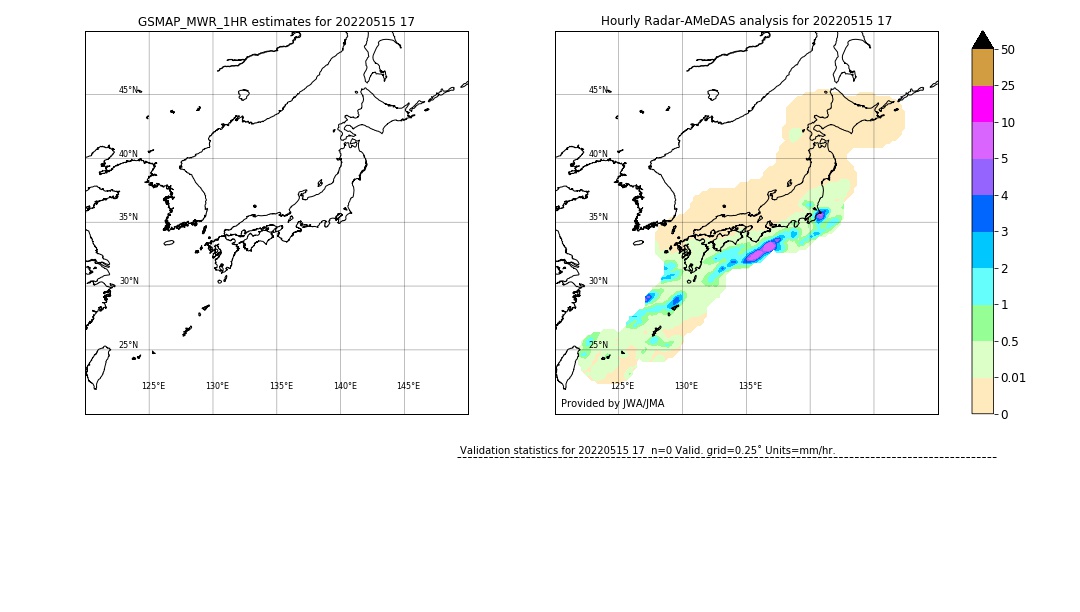 GSMaP MWR validation image. 2022/05/15 17