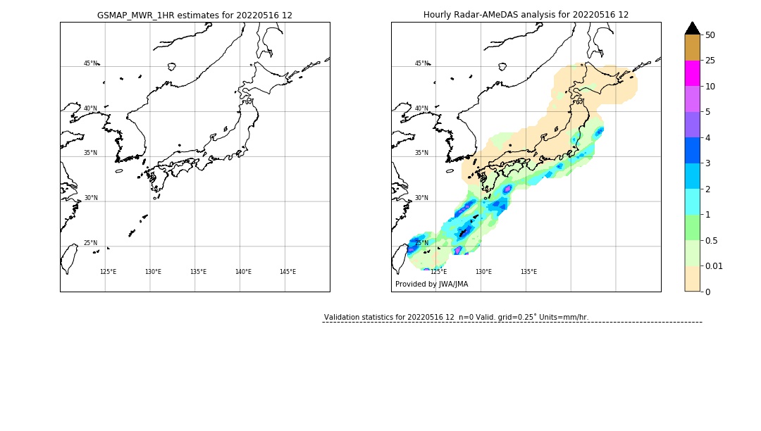 GSMaP MWR validation image. 2022/05/16 12