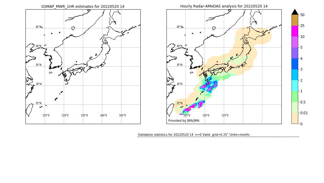 GSMaP MWR validation image. 2022/05/20 14