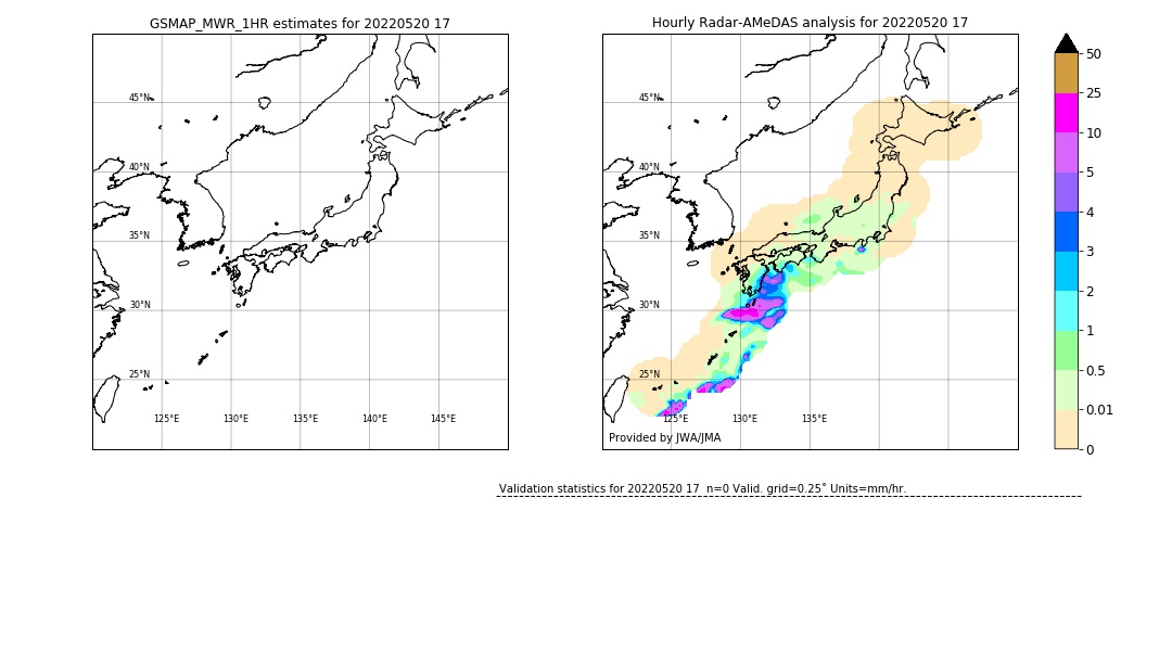 GSMaP MWR validation image. 2022/05/20 17