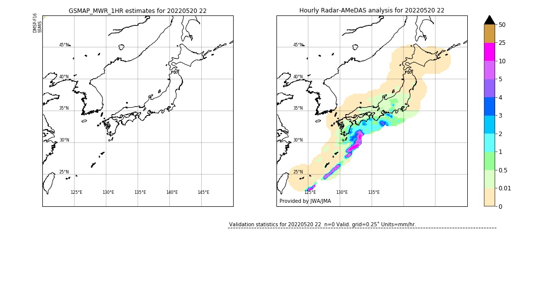 GSMaP MWR validation image. 2022/05/20 22