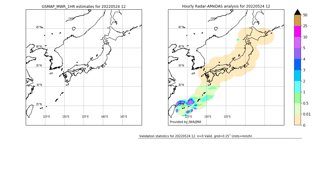 GSMaP MWR validation image. 2022/05/24 12