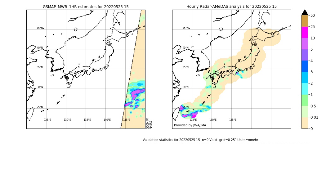 GSMaP MWR validation image. 2022/05/25 15