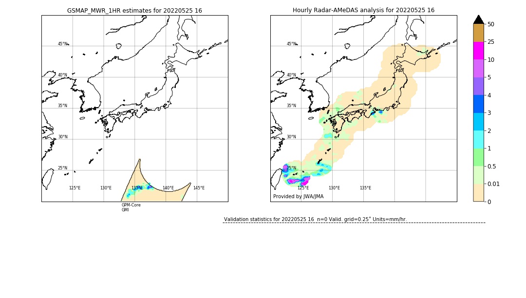 GSMaP MWR validation image. 2022/05/25 16