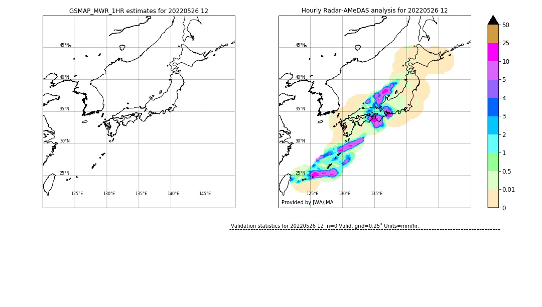 GSMaP MWR validation image. 2022/05/26 12