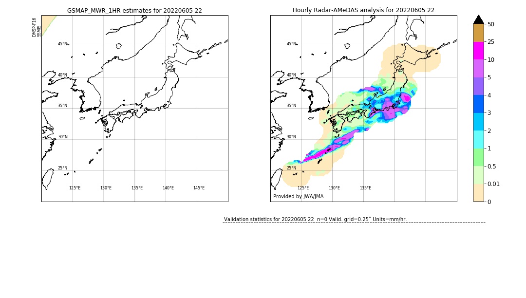 GSMaP MWR validation image. 2022/06/05 22