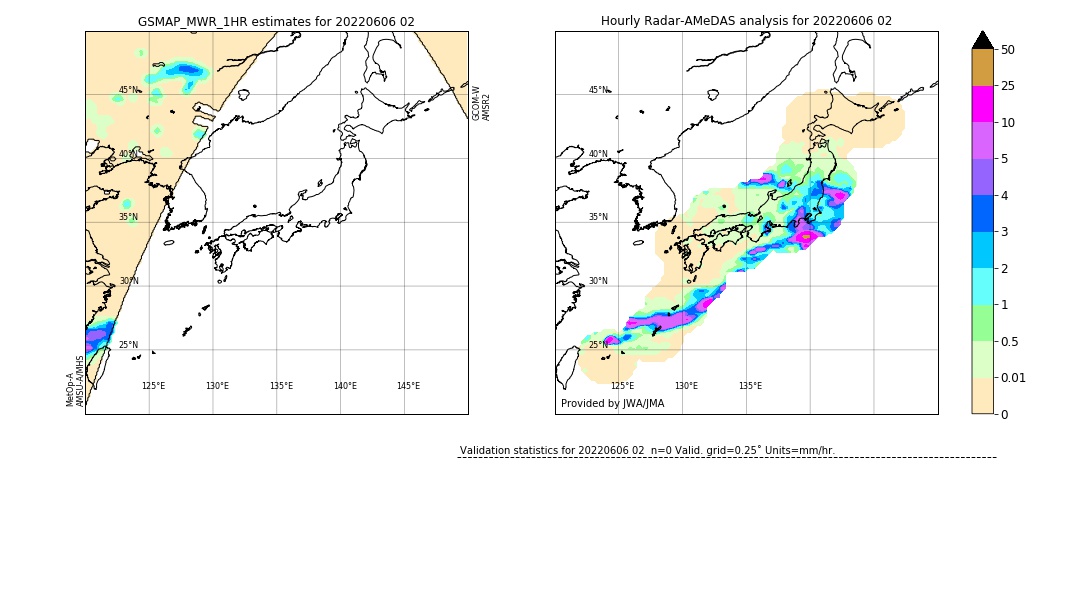 GSMaP MWR validation image. 2022/06/06 02