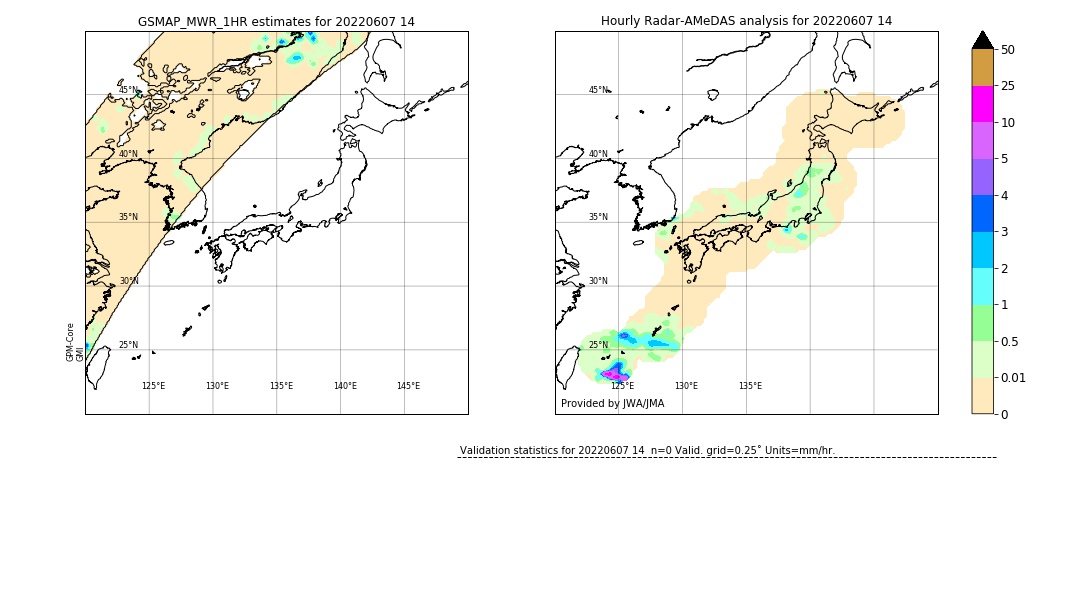 GSMaP MWR validation image. 2022/06/07 14