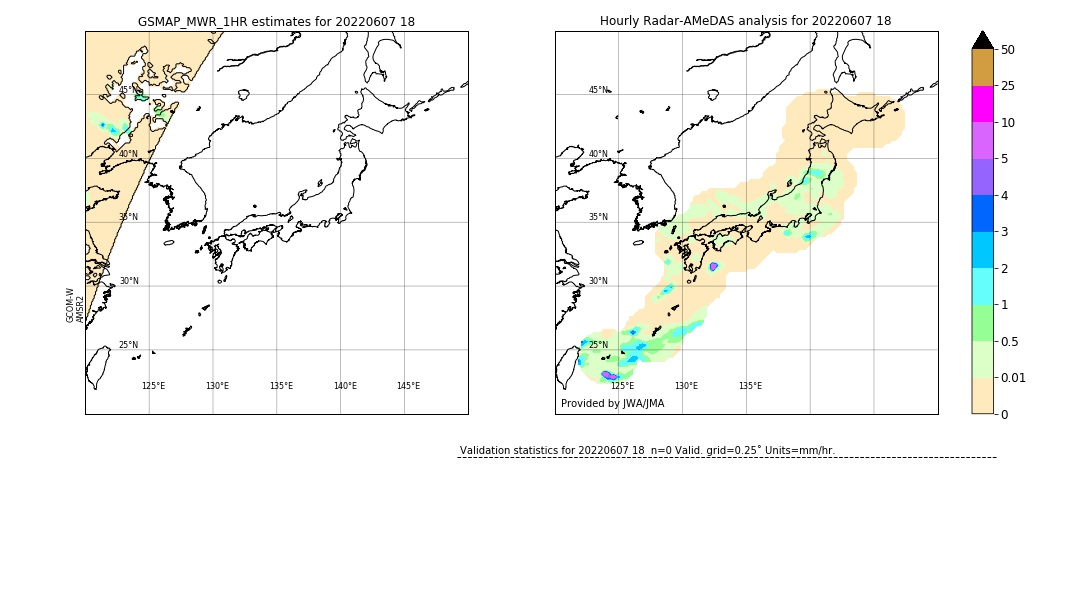 GSMaP MWR validation image. 2022/06/07 18