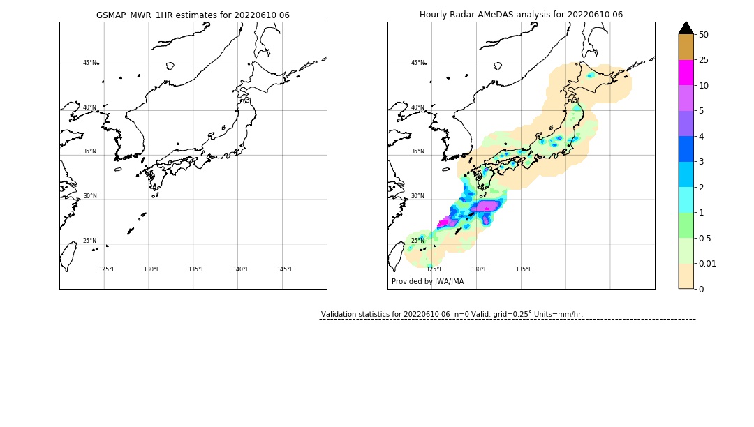 GSMaP MWR validation image. 2022/06/10 06