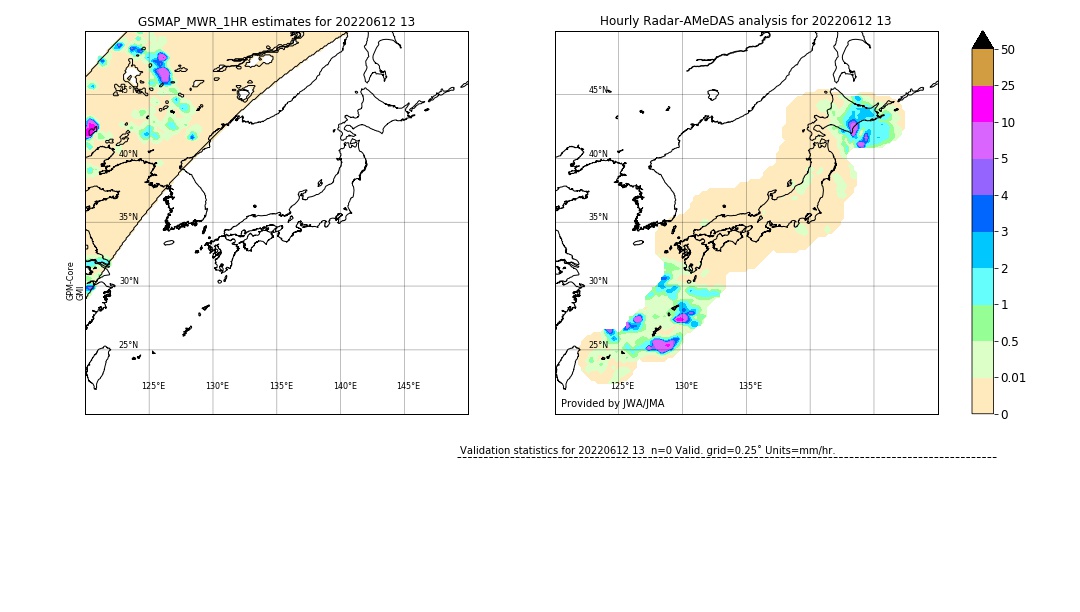 GSMaP MWR validation image. 2022/06/12 13