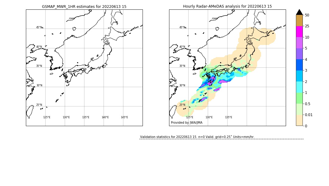 GSMaP MWR validation image. 2022/06/13 15