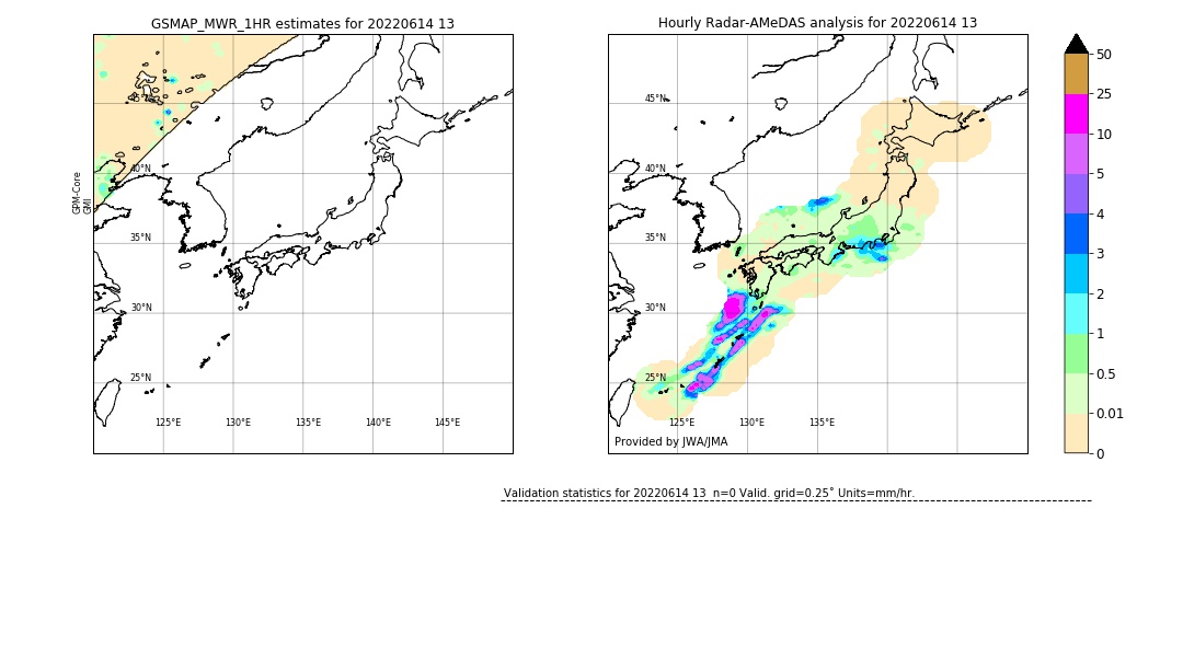 GSMaP MWR validation image. 2022/06/14 13