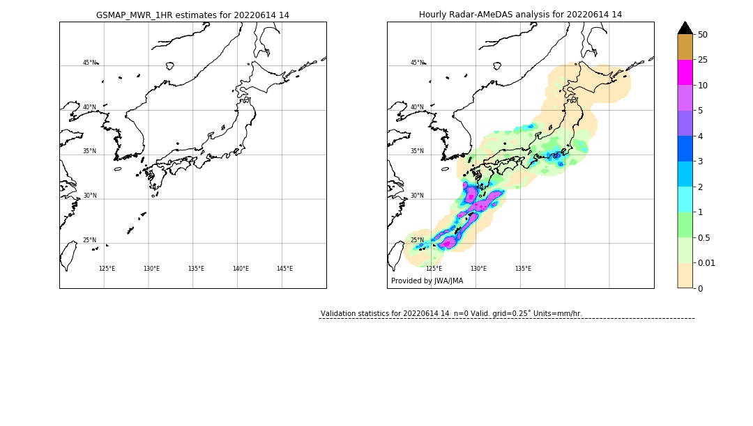 GSMaP MWR validation image. 2022/06/14 14