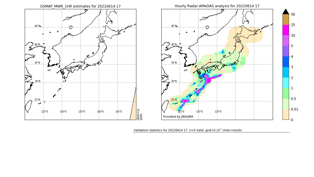 GSMaP MWR validation image. 2022/06/14 17