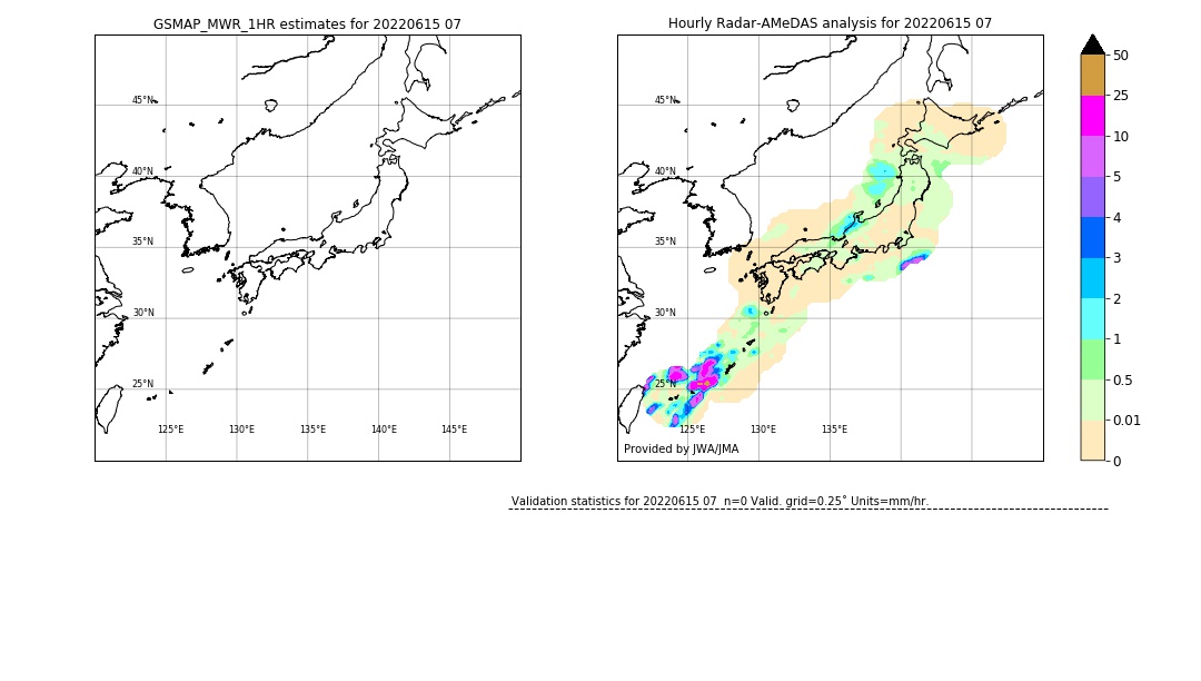 GSMaP MWR validation image. 2022/06/15 07