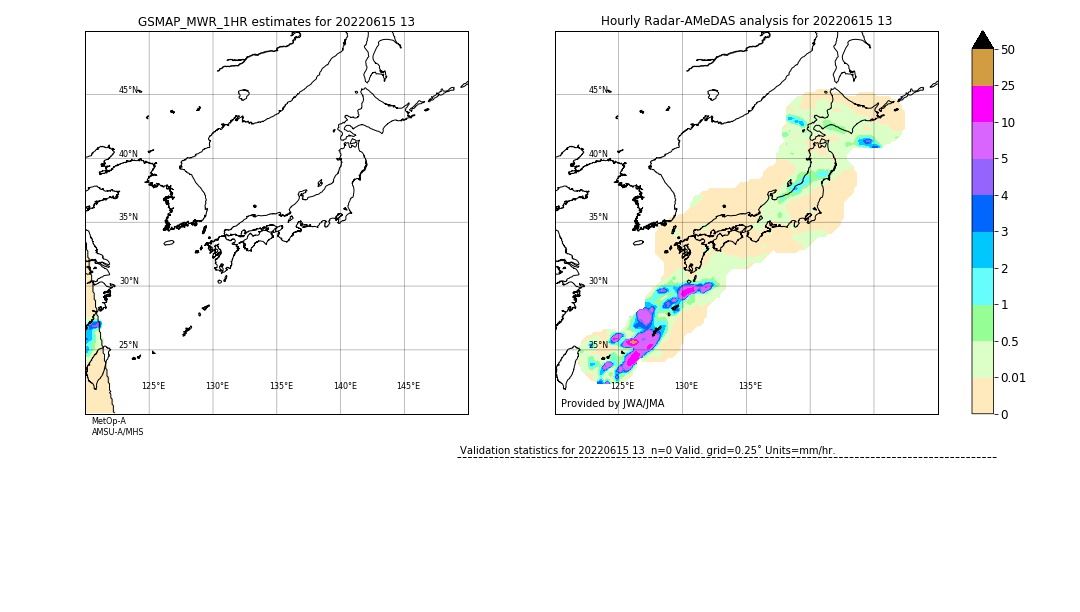 GSMaP MWR validation image. 2022/06/15 13