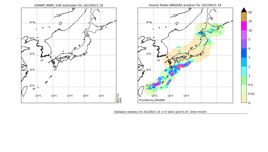 GSMaP MWR validation image. 2022/06/15 18