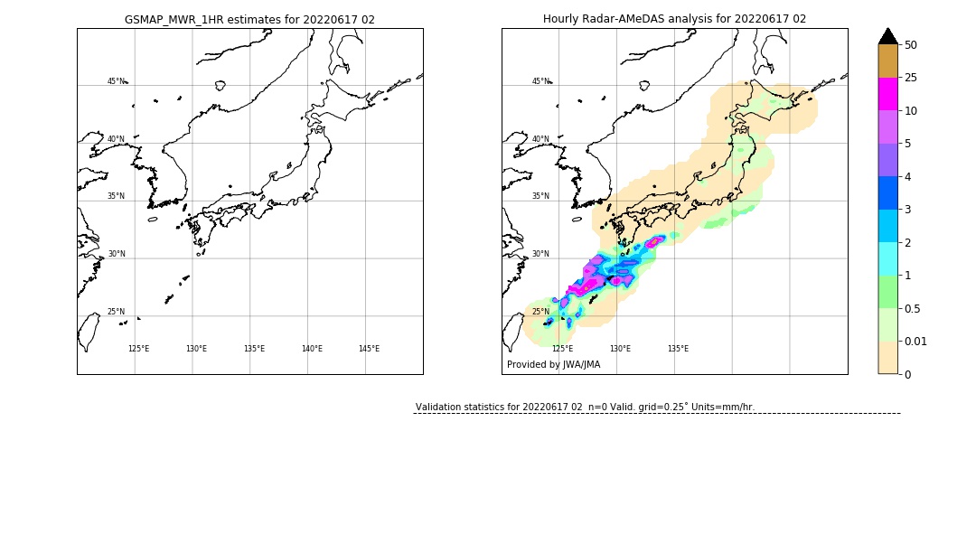 GSMaP MWR validation image. 2022/06/17 02