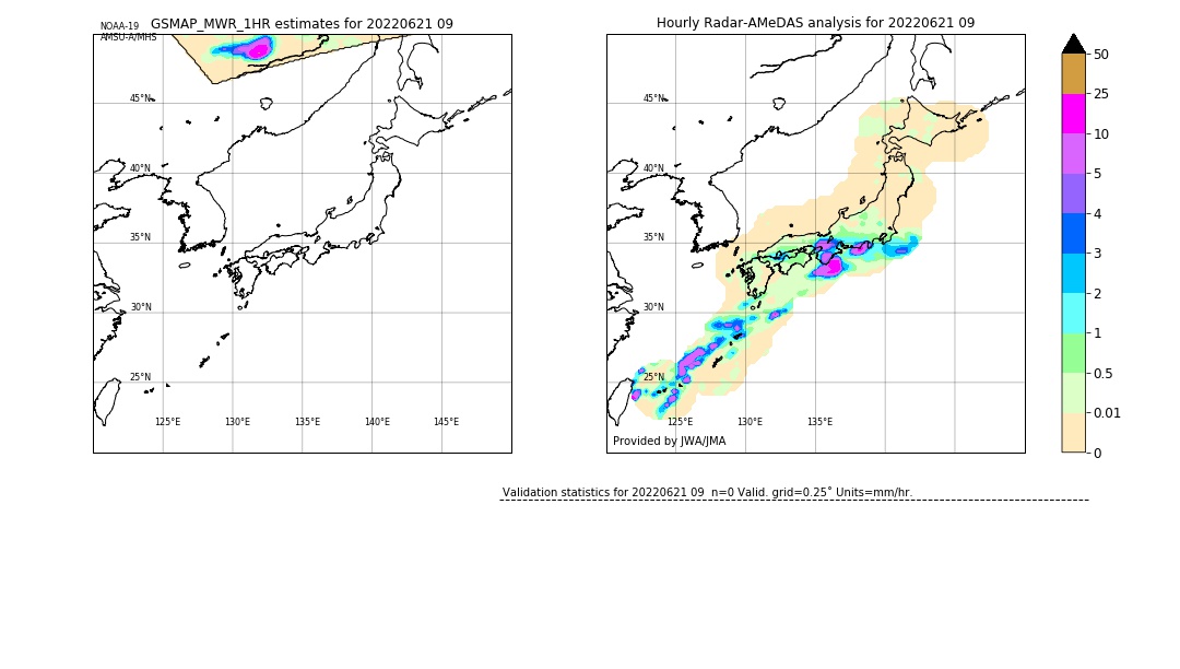 GSMaP MWR validation image. 2022/06/21 09