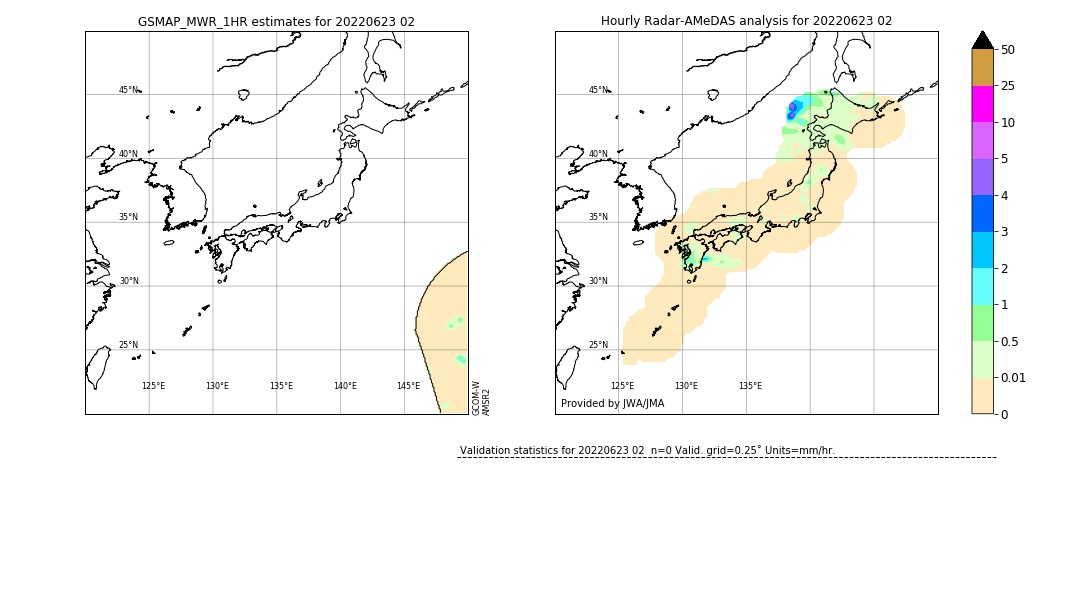 GSMaP MWR validation image. 2022/06/23 02