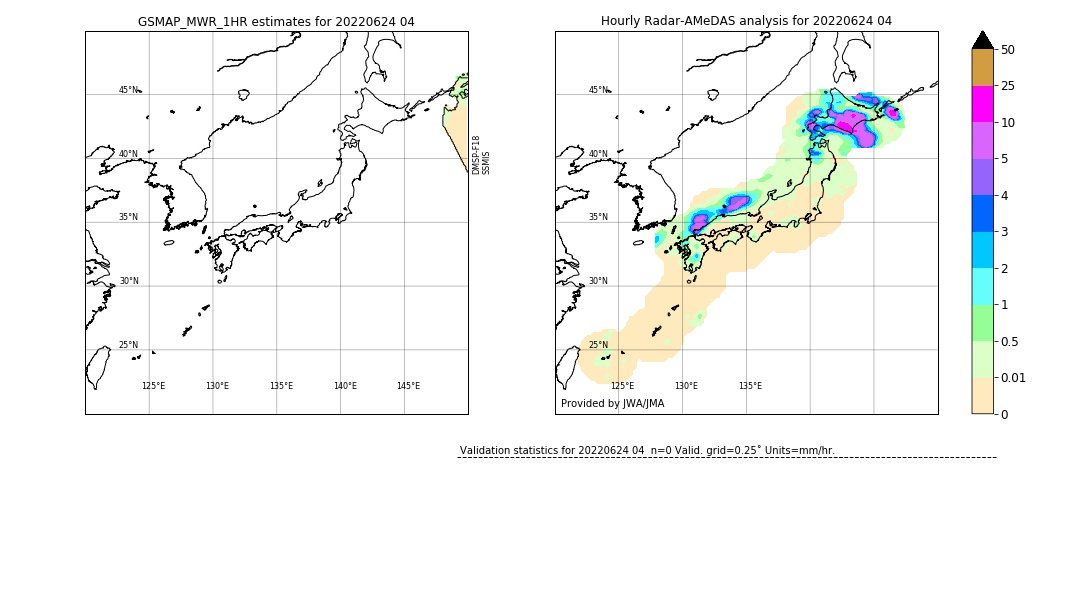 GSMaP MWR validation image. 2022/06/24 04