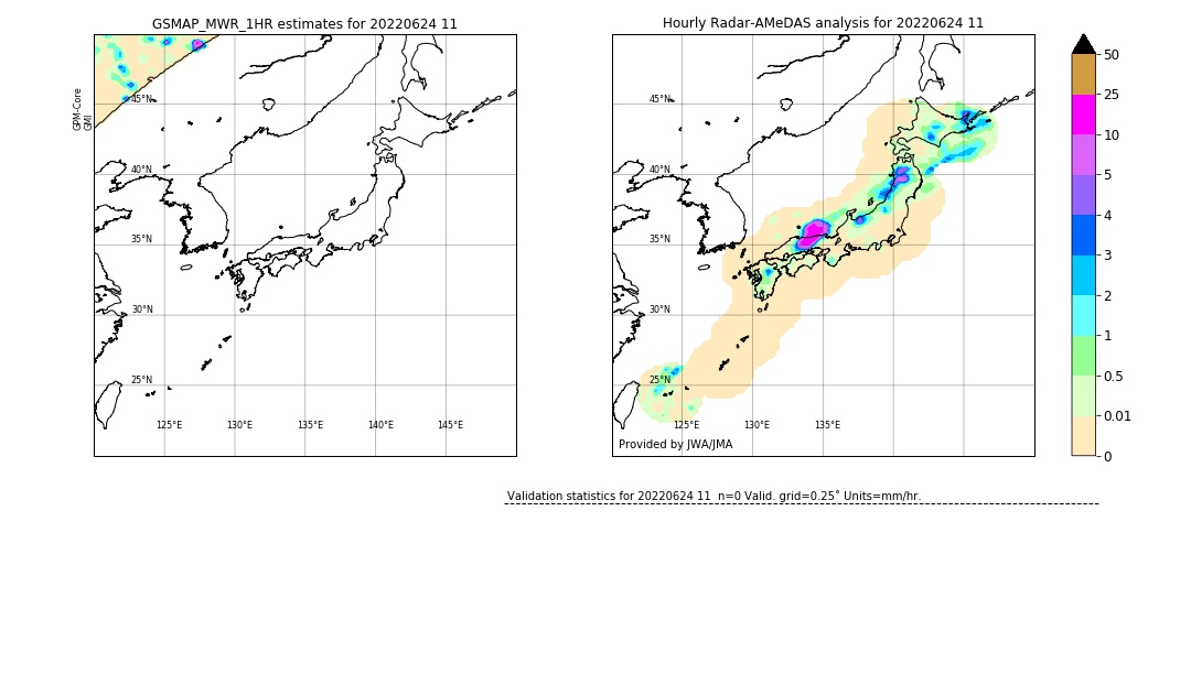 GSMaP MWR validation image. 2022/06/24 11