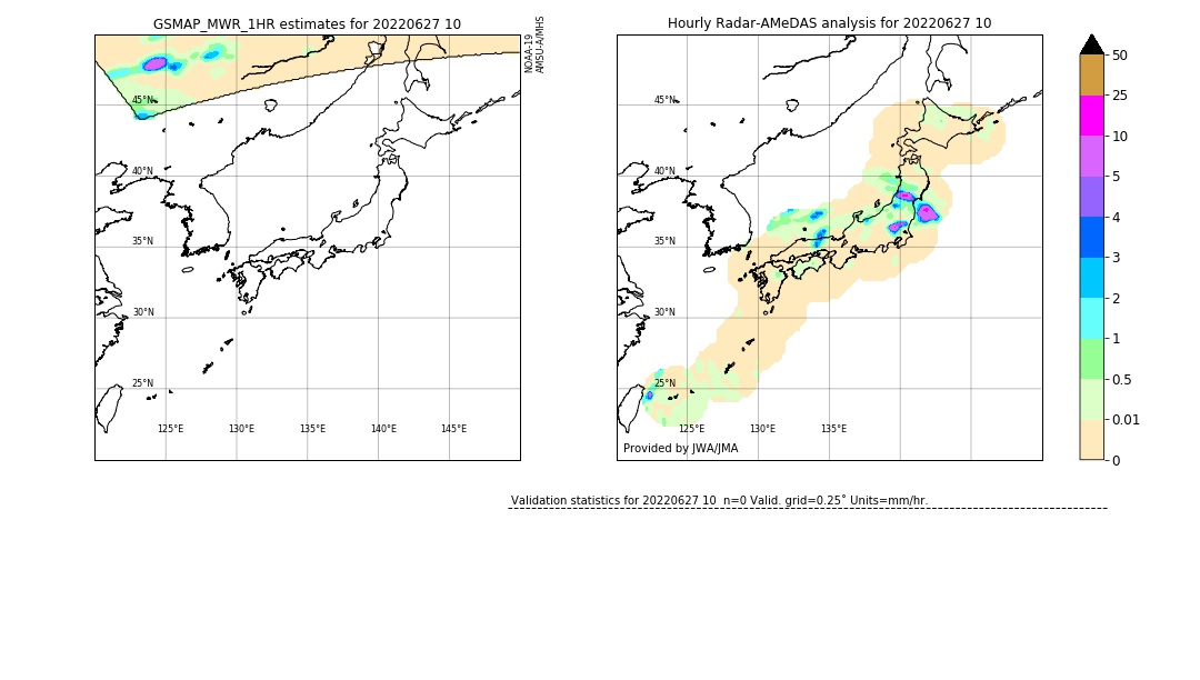 GSMaP MWR validation image. 2022/06/27 10