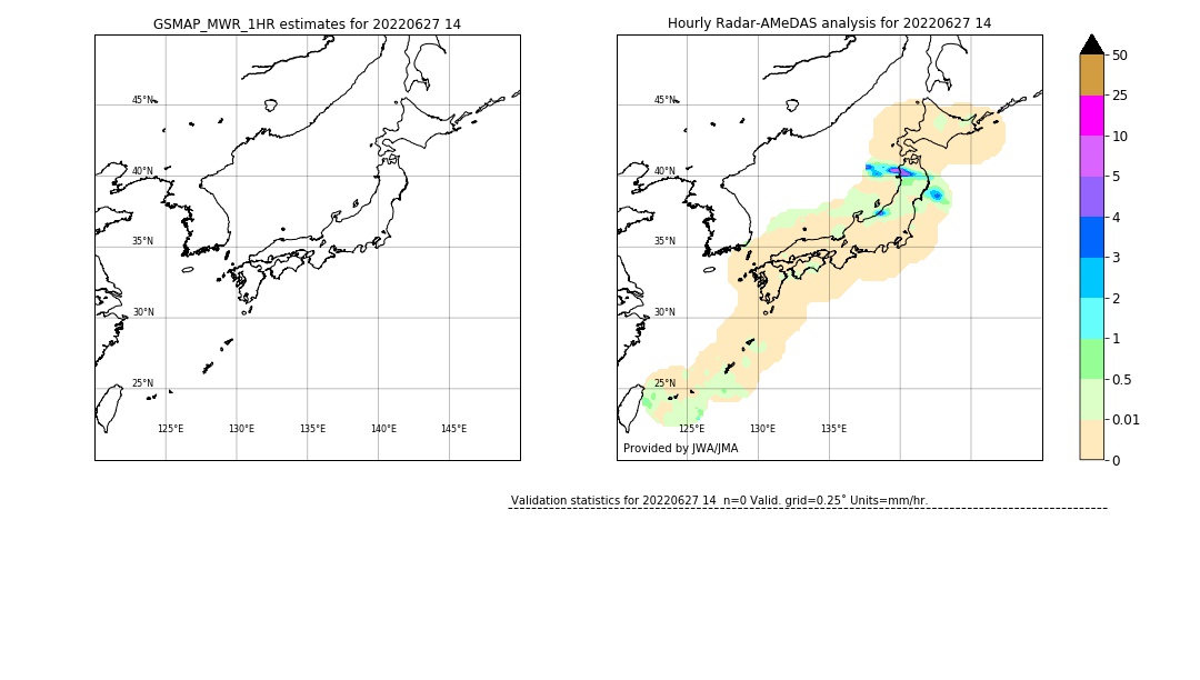 GSMaP MWR validation image. 2022/06/27 14