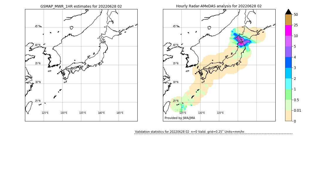 GSMaP MWR validation image. 2022/06/28 02