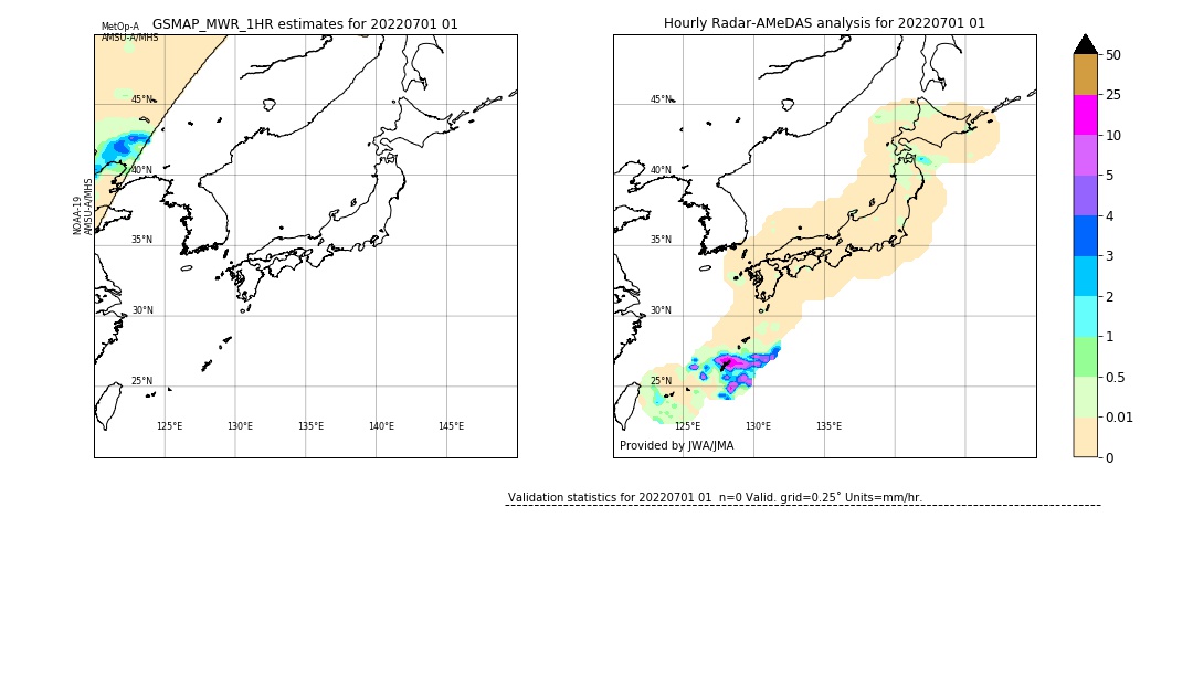 GSMaP MWR validation image. 2022/07/01 01