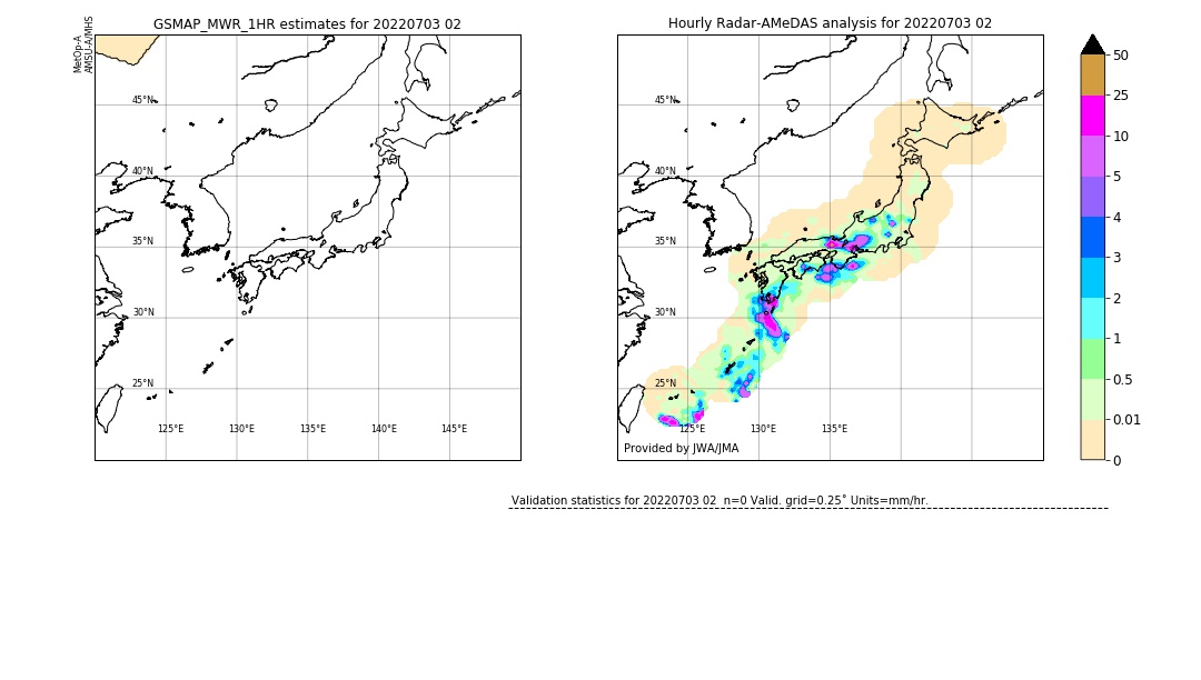 GSMaP MWR validation image. 2022/07/03 02