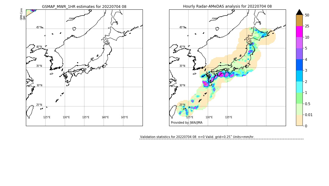 GSMaP MWR validation image. 2022/07/04 08