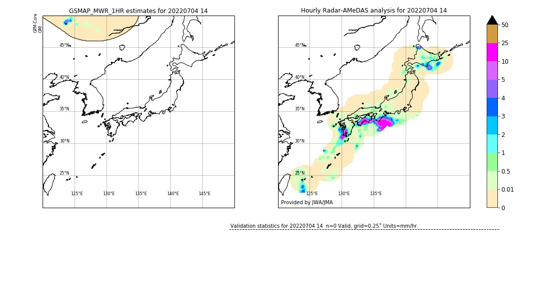 GSMaP MWR validation image. 2022/07/04 14