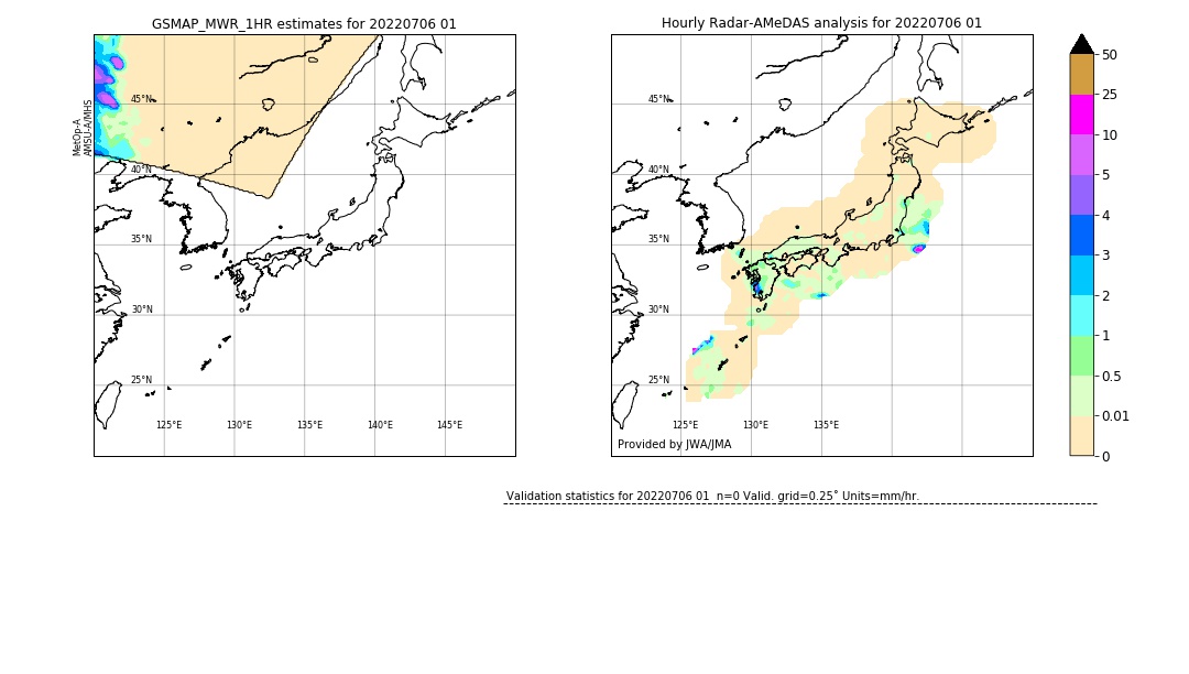 GSMaP MWR validation image. 2022/07/06 01