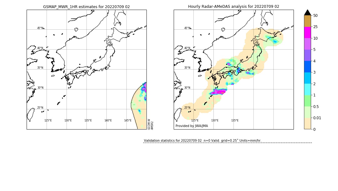 GSMaP MWR validation image. 2022/07/09 02