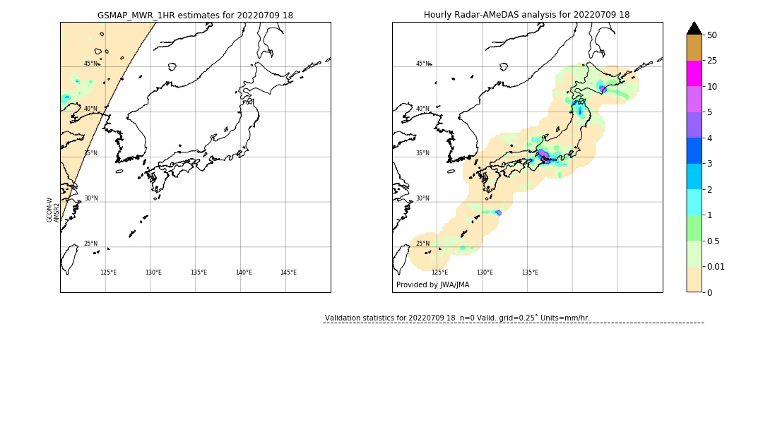 GSMaP MWR validation image. 2022/07/09 18