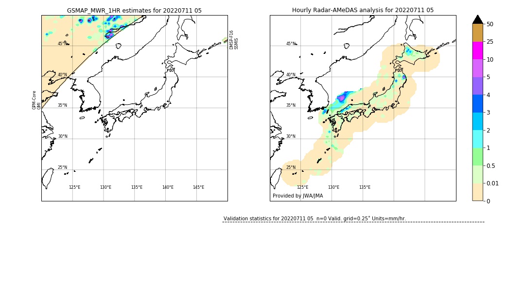 GSMaP MWR validation image. 2022/07/11 05