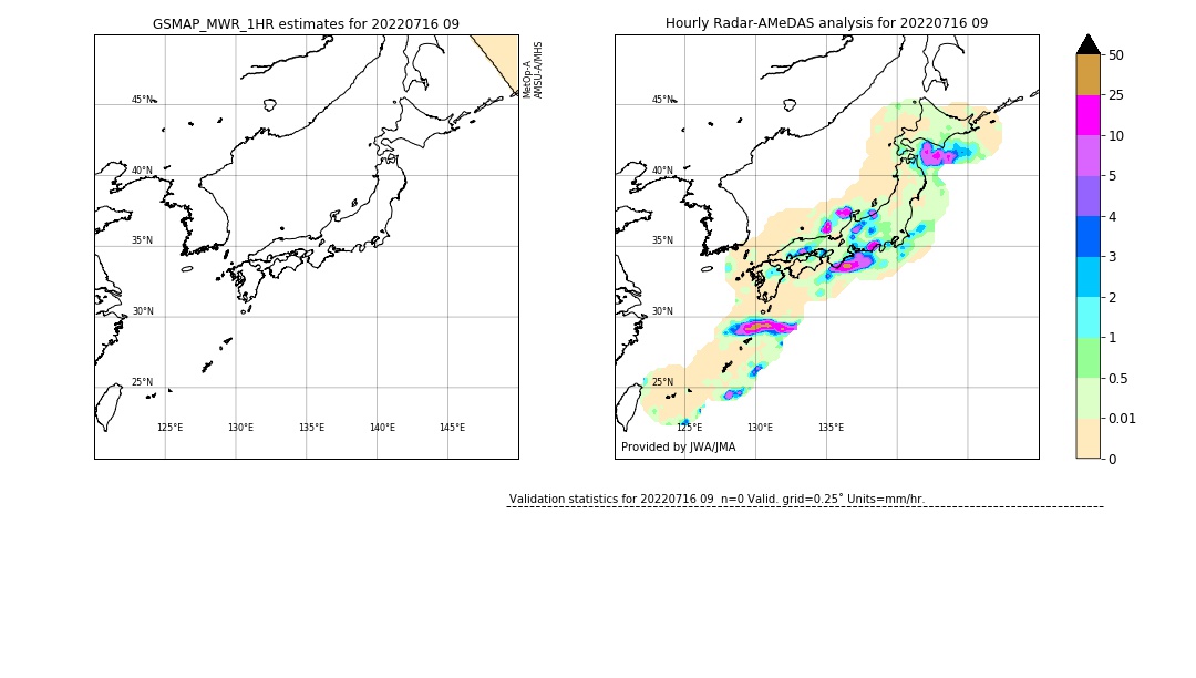 GSMaP MWR validation image. 2022/07/16 09