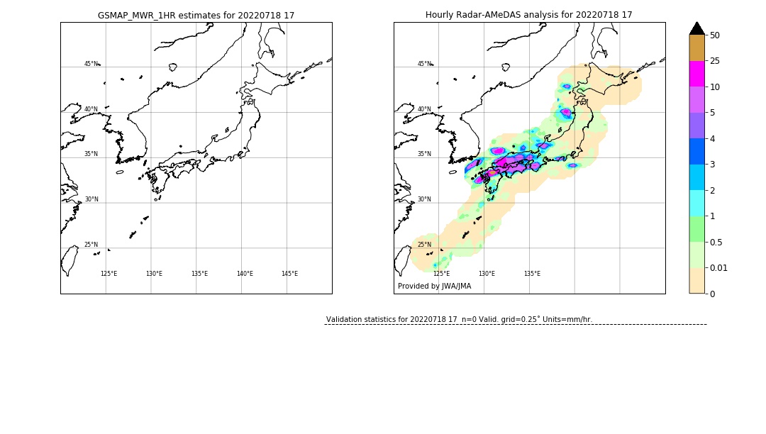 GSMaP MWR validation image. 2022/07/18 17