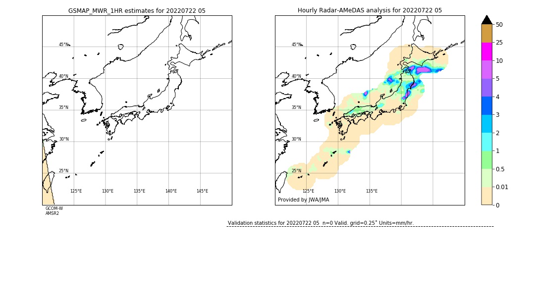 GSMaP MWR validation image. 2022/07/22 05