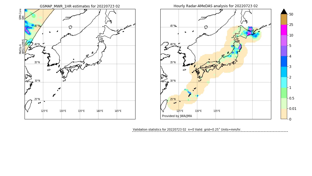 GSMaP MWR validation image. 2022/07/23 02