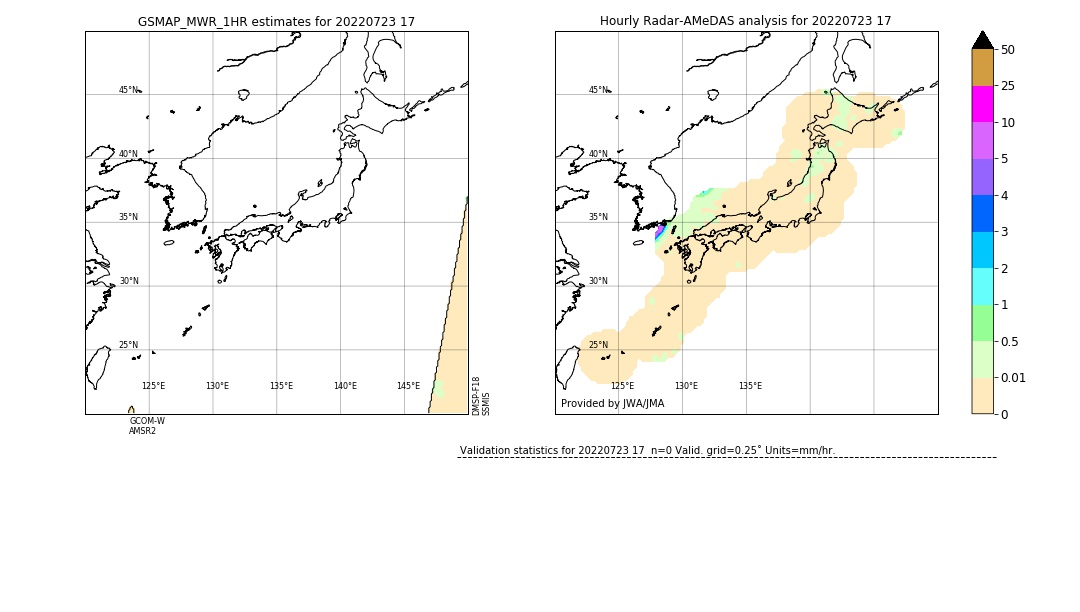 GSMaP MWR validation image. 2022/07/23 17