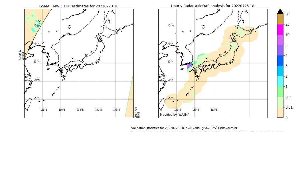 GSMaP MWR validation image. 2022/07/23 18